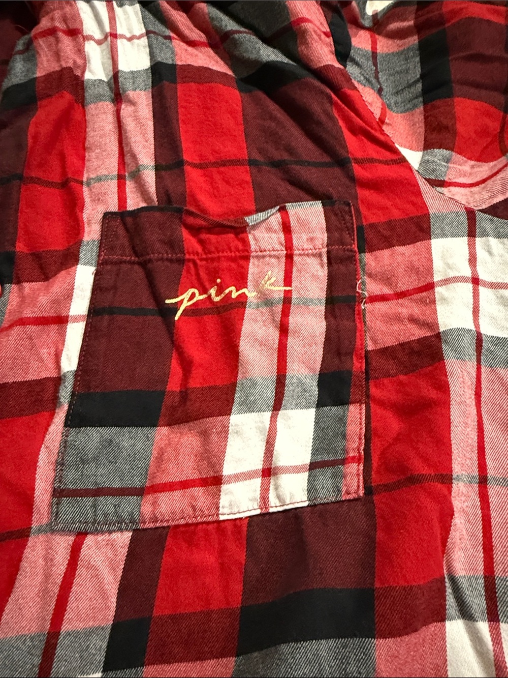 PINK Victoria's Secret Red Black Plaid Camisole